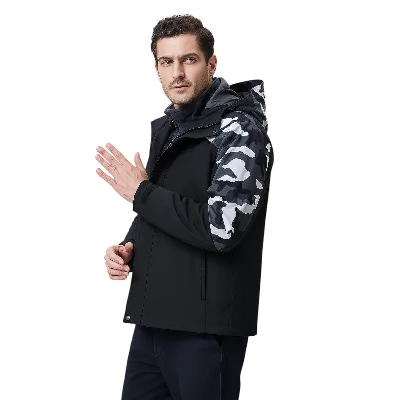 Veste chauffante camouflage multicolore