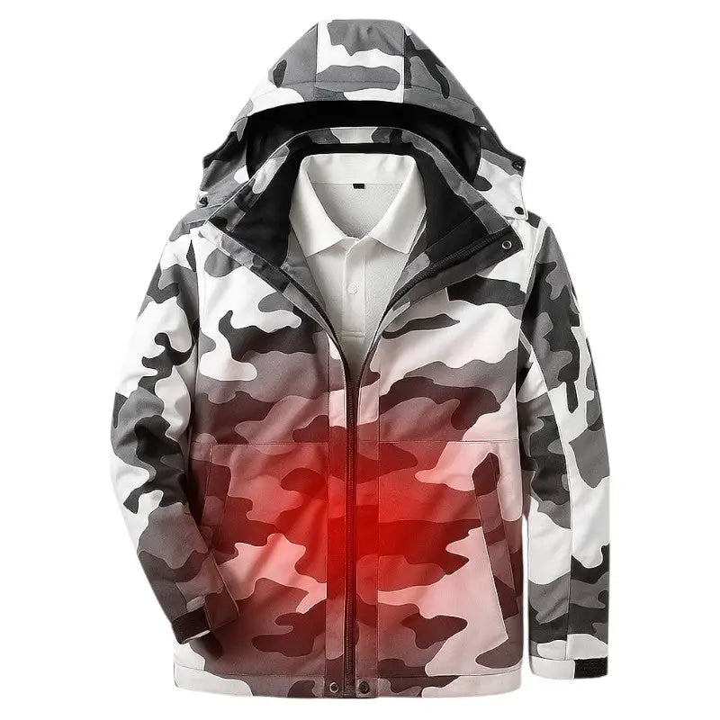 Veste chauffante camouflage multicolore