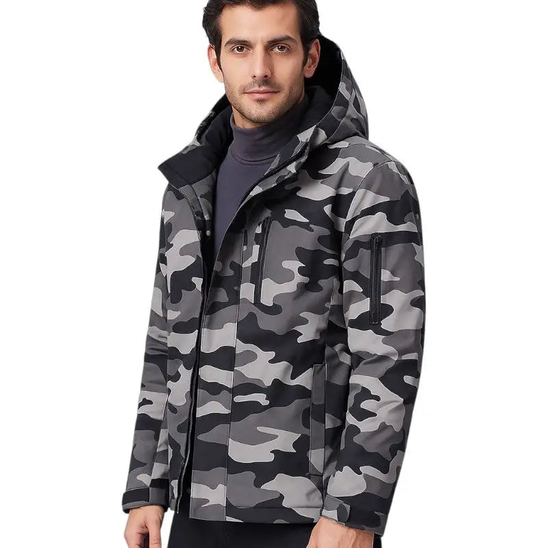 Veste chauffante camouflage multicolore