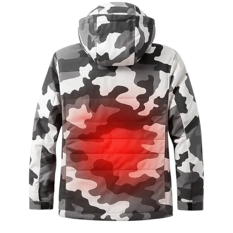 Veste chauffante camouflage multicolore