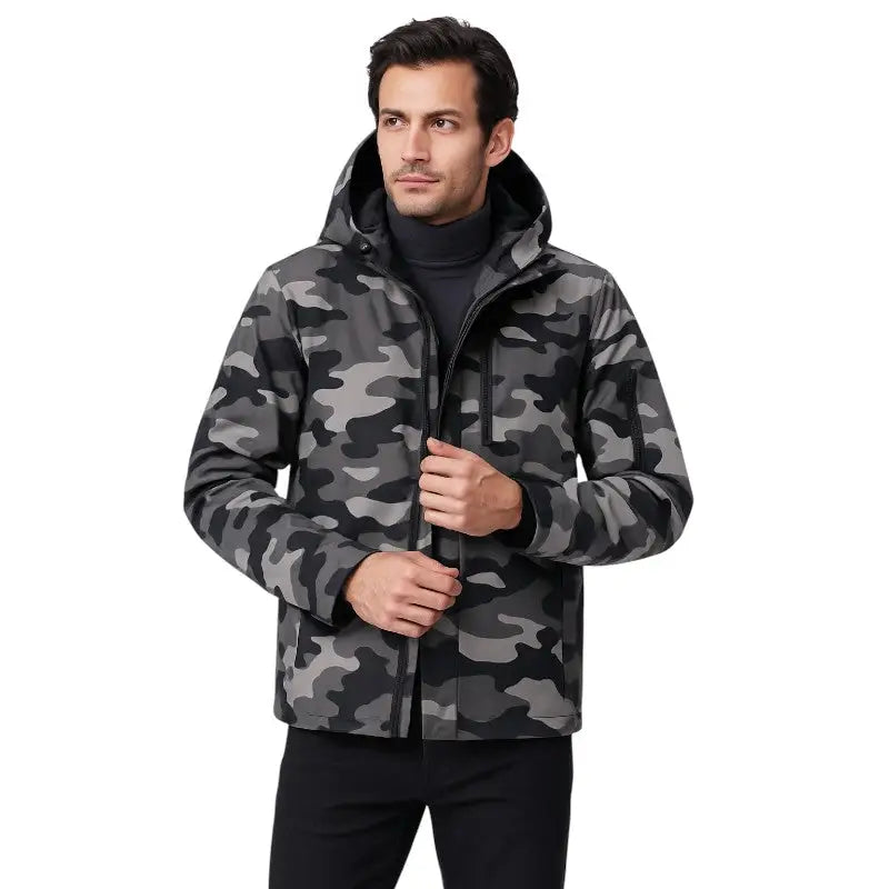 Veste chauffante camouflage multicolore