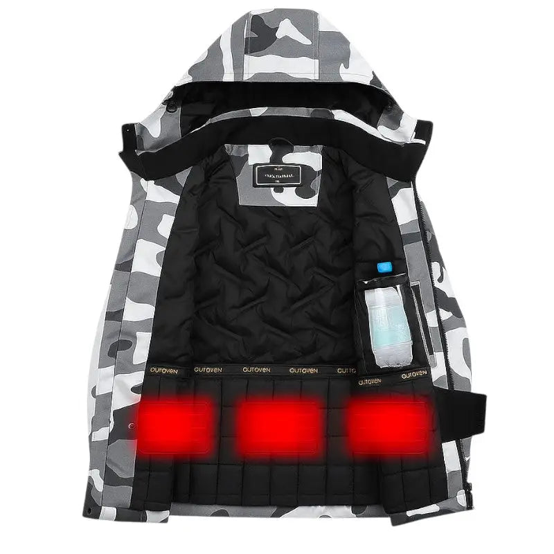 Veste chauffante camouflage multicolore