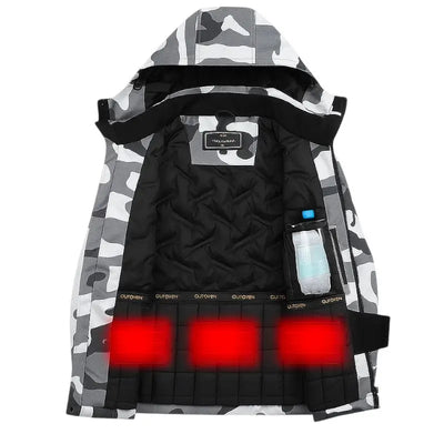 Veste chauffante camouflage multicolore