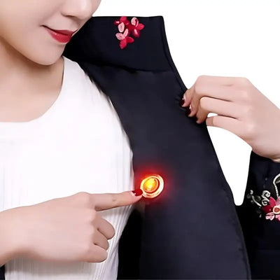 Veste chauffante USB design floral femme