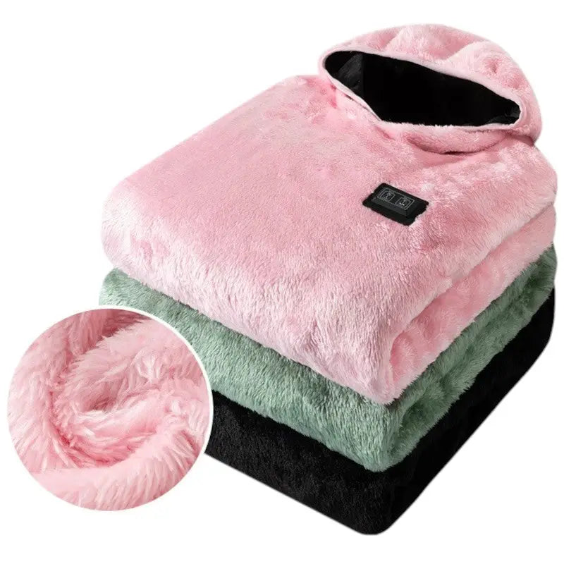 Veste chauffante USB en peluche femme