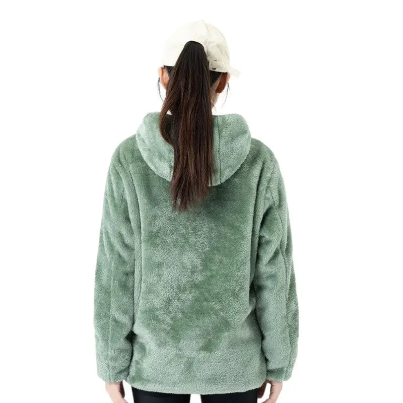 Veste chauffante USB en peluche femme