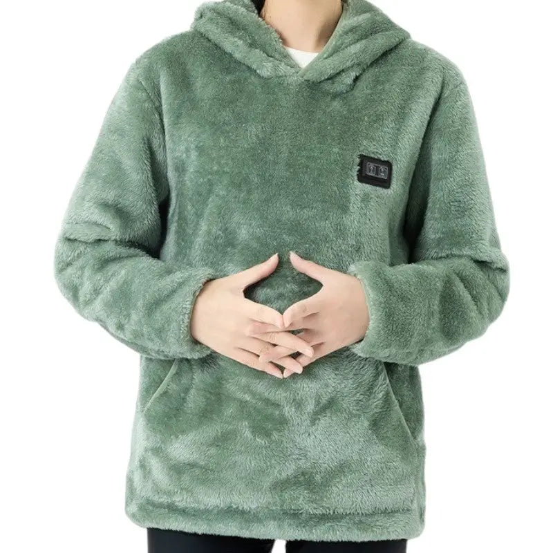 Veste chauffante USB en peluche femme