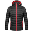 Veste chauffante électrique 5 zones noire et rouge